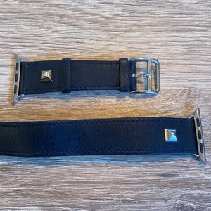 Hermes black wrap studded Apple Watch band